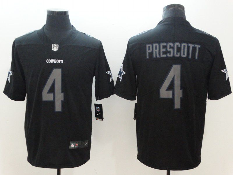 Men Dallas cowboys #4 Prescott Nike Fashion Impact Black Color Rush Limited NFL Jerseys